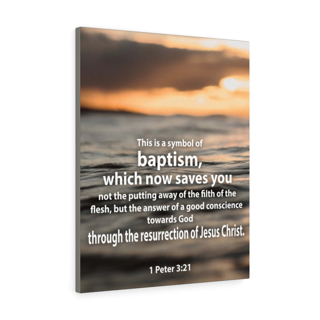 Scripture Walls Baptism 1 Peter 3:21 Bible Verse Canvas Christian Wall Art Ready to Hang Unframed-Express Your Love Gifts