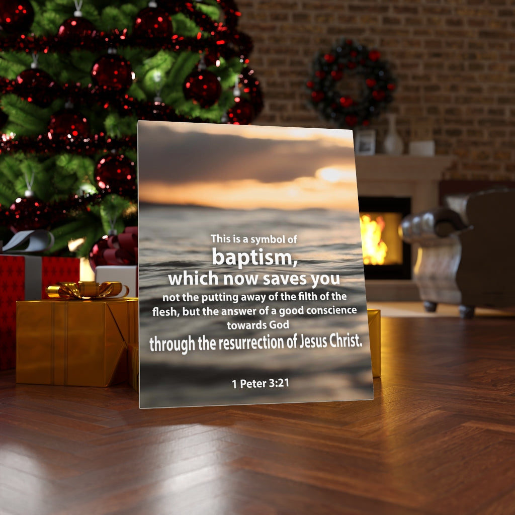 Scripture Walls Baptism 1 Peter 3:21 Bible Verse Canvas Christian Wall Art Ready to Hang Unframed-Express Your Love Gifts