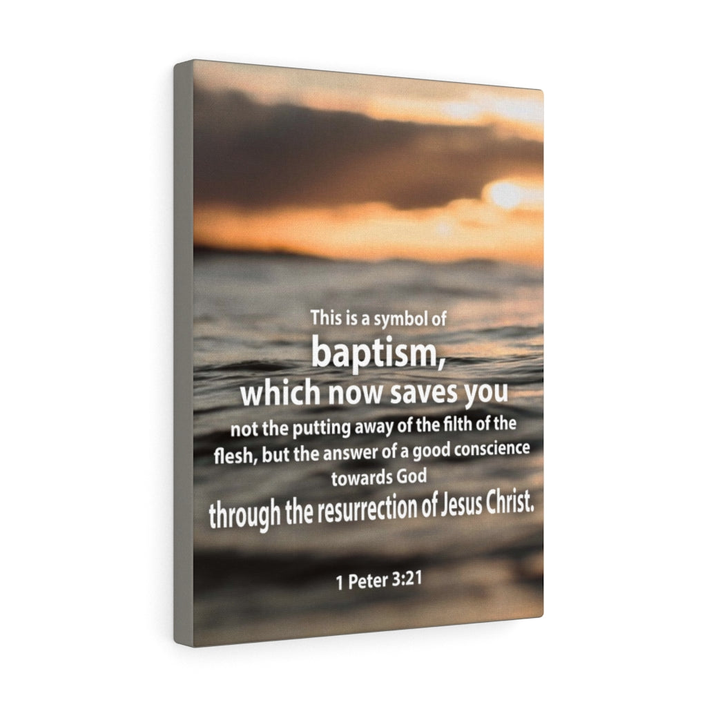 Scripture Walls Baptism 1 Peter 3:21 Bible Verse Canvas Christian Wall Art Ready to Hang Unframed-Express Your Love Gifts