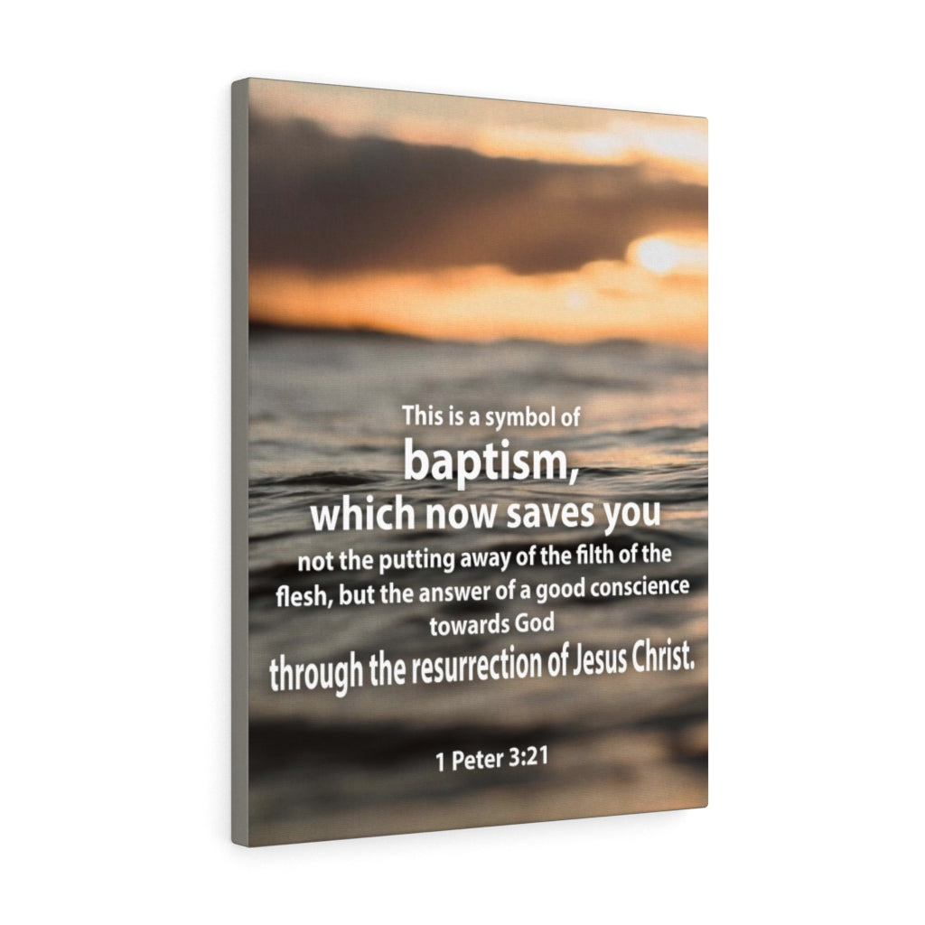 Scripture Walls Baptism 1 Peter 3:21 Bible Verse Canvas Christian Wall Art Ready to Hang Unframed-Express Your Love Gifts