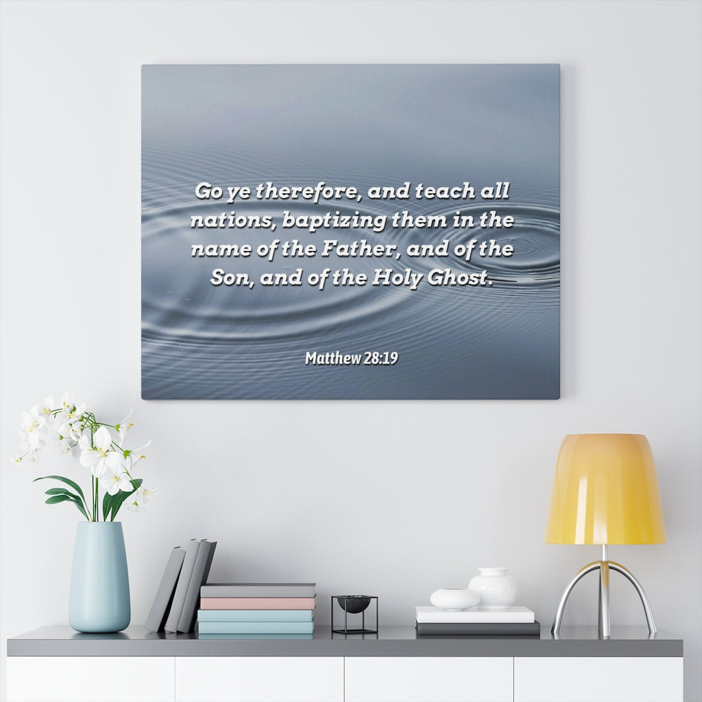Scripture Walls Baptizing Matthew 28:19 Bible Verse Canvas Christian Wall Art Ready to Hang Unframed-Express Your Love Gifts