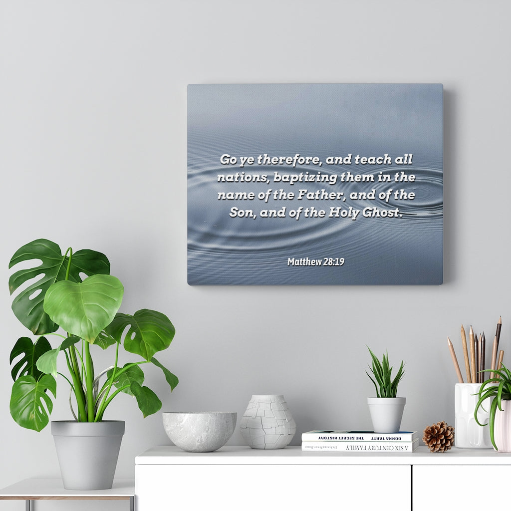 Scripture Walls Baptizing Matthew 28:19 Bible Verse Canvas Christian Wall Art Ready to Hang Unframed-Express Your Love Gifts