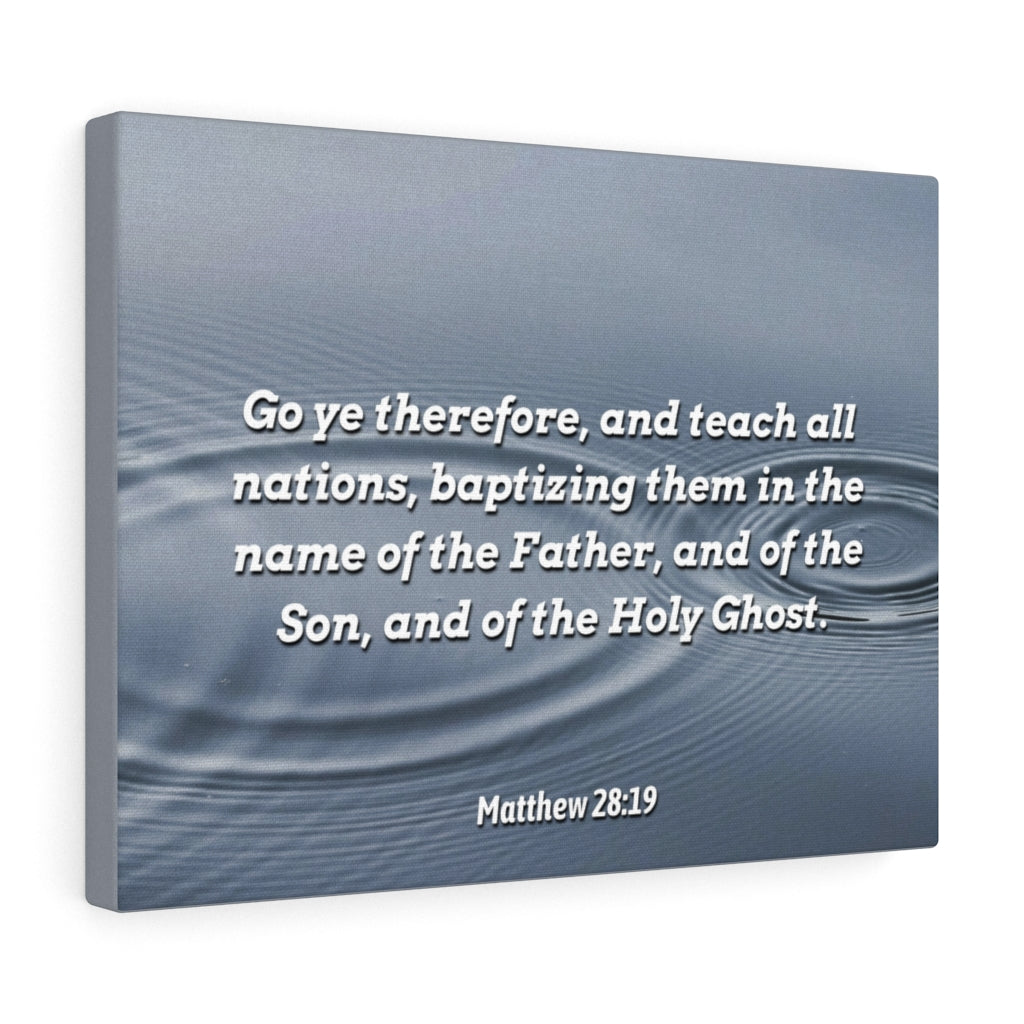 Scripture Walls Baptizing Matthew 28:19 Bible Verse Canvas Christian Wall Art Ready to Hang Unframed-Express Your Love Gifts