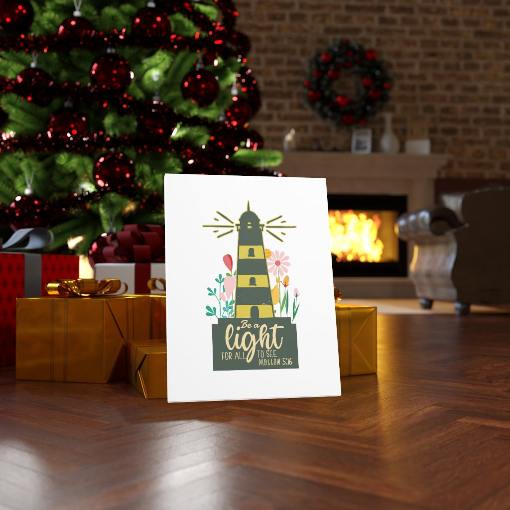 Scripture Walls Be A Light Matthew 5:16 Bible Verse Canvas Christian Wall Art Ready to Hang Unframed-Express Your Love Gifts