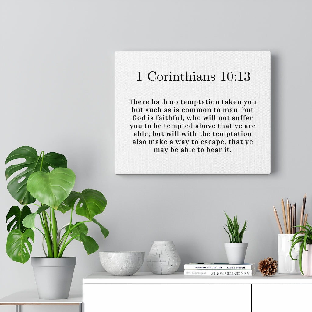 Scripture Walls Be Able To Bear It 1 Corinthians 10:13 Bible Verse Canvas Christian Wall Art Ready to Hang Unframed-Express Your Love Gifts