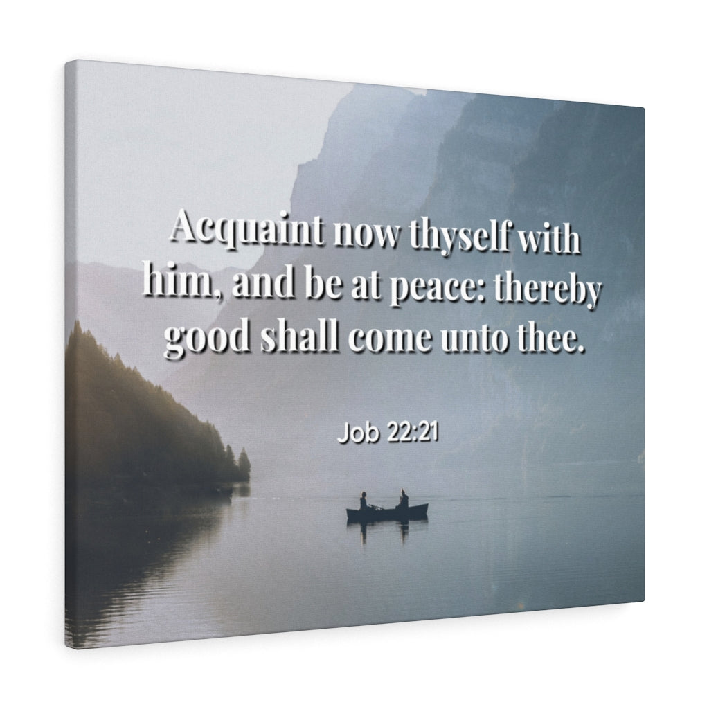 Scripture Walls Be At Peace Job 22:21 Bible Verse Canvas Christian Wall Art Ready to Hang Unframed-Express Your Love Gifts