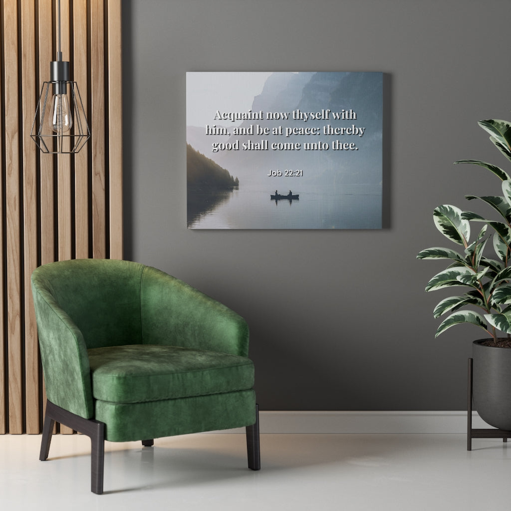 Scripture Walls Be At Peace Job 22:21 Bible Verse Canvas Christian Wall Art Ready to Hang Unframed-Express Your Love Gifts