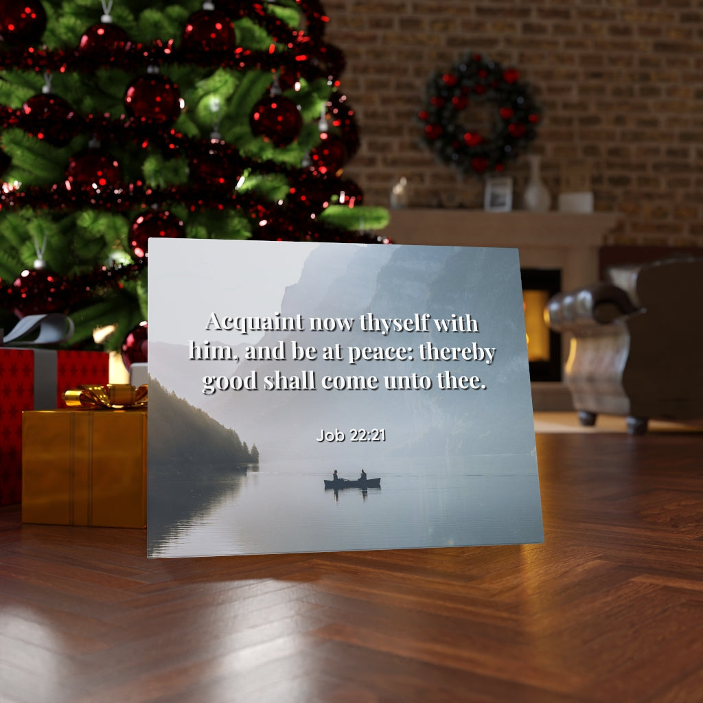 Scripture Walls Be At Peace Job 22:21 Bible Verse Canvas Christian Wall Art Ready to Hang Unframed-Express Your Love Gifts