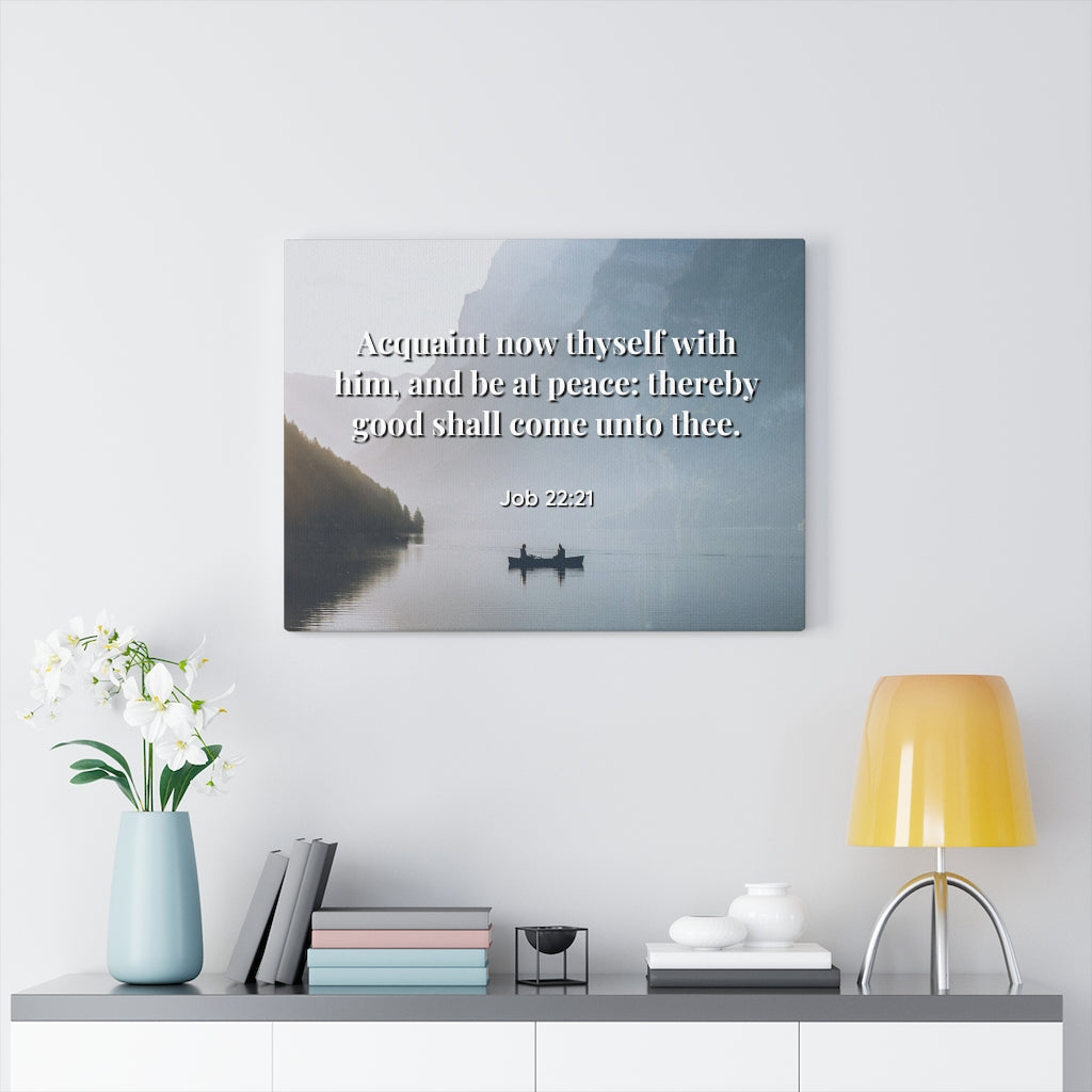 Scripture Walls Be At Peace Job 22:21 Bible Verse Canvas Christian Wall Art Ready to Hang Unframed-Express Your Love Gifts