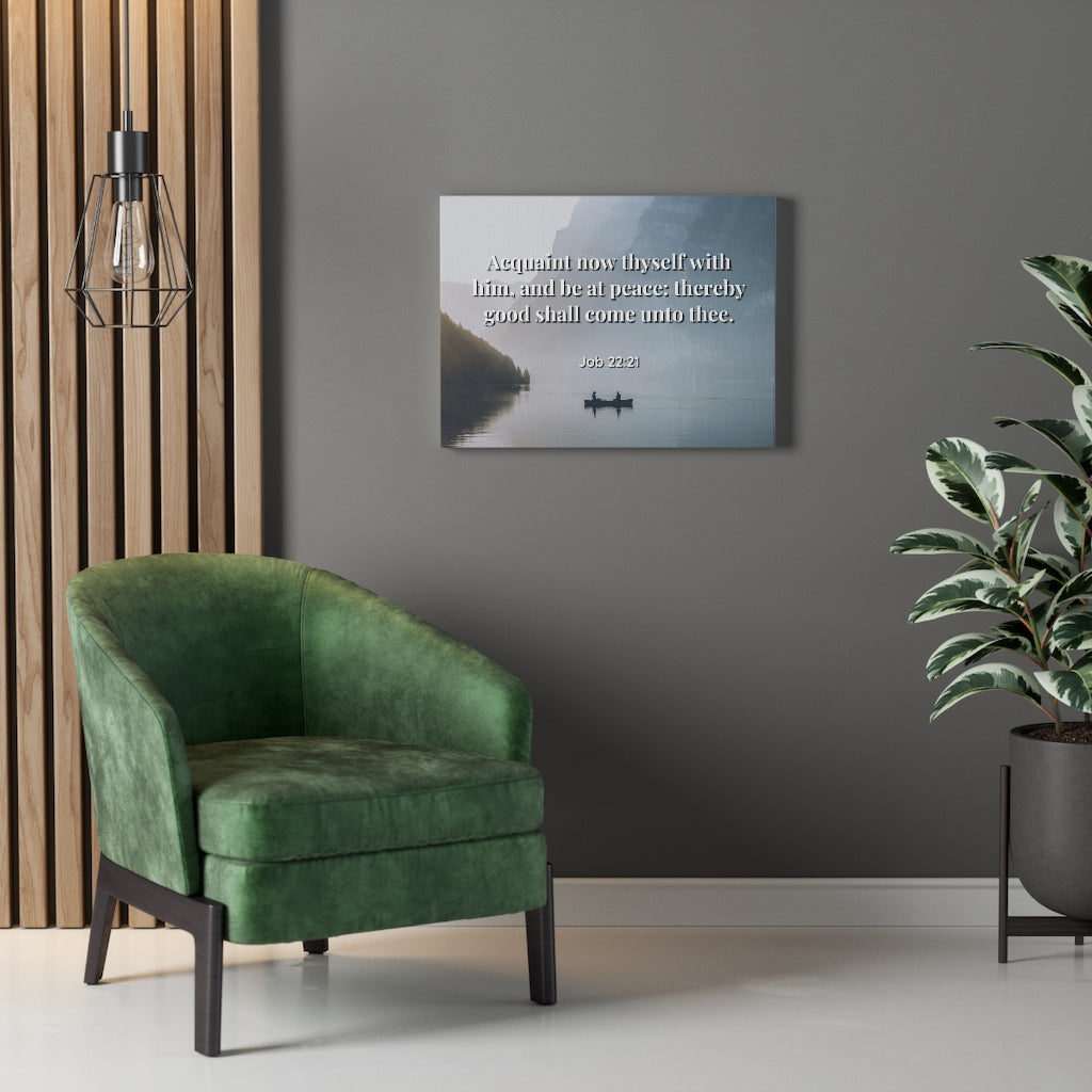 Scripture Walls Be At Peace Job 22:21 Bible Verse Canvas Christian Wall Art Ready to Hang Unframed-Express Your Love Gifts