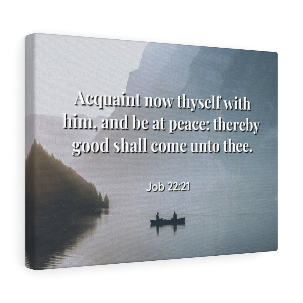 Scripture Walls Be At Peace Job 22:21 Bible Verse Canvas Christian Wall Art Ready to Hang Unframed-Express Your Love Gifts