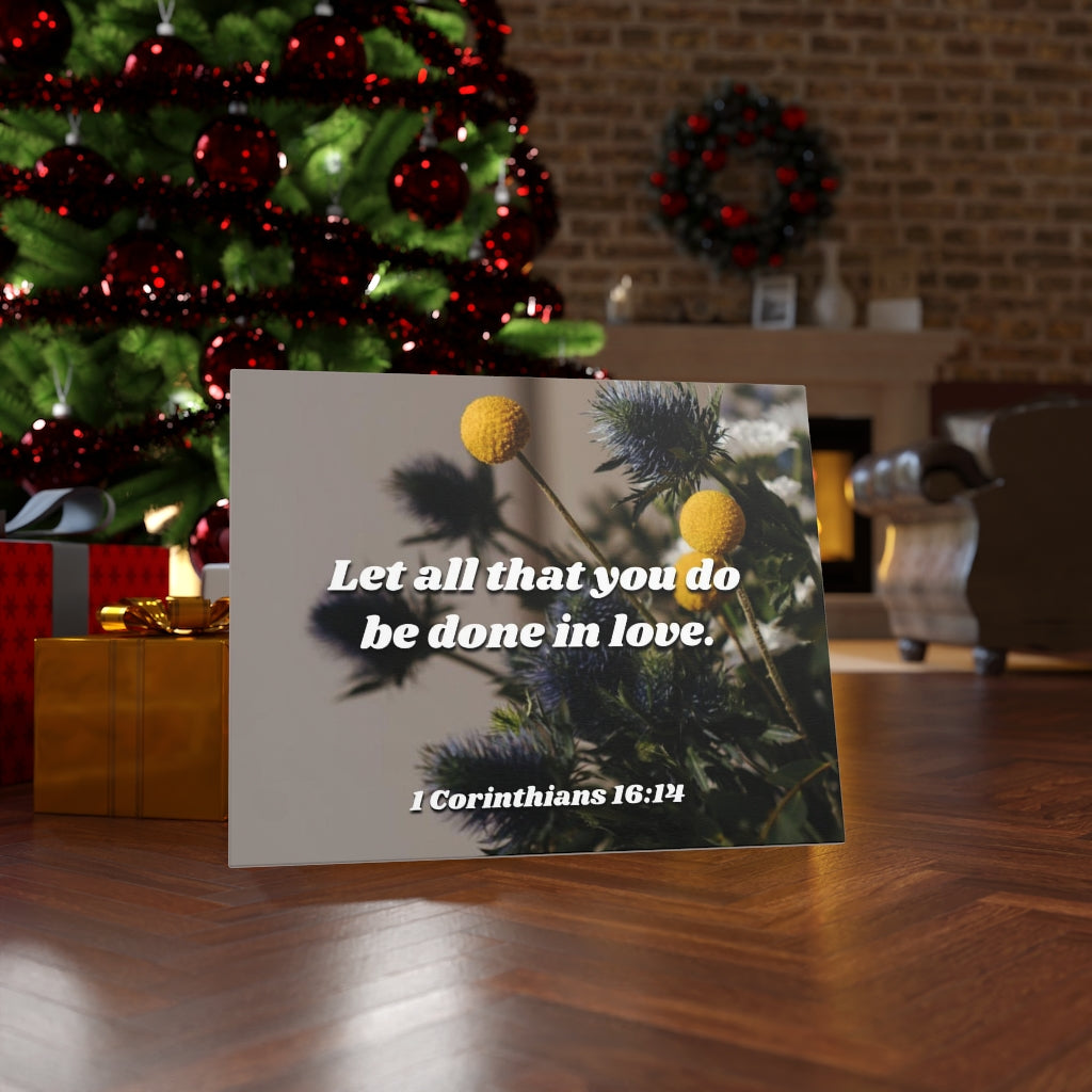 Scripture Walls Be Done In Love Flowers 1 Corinthians 16:14 Bible Verse Canvas Christian Wall Art Ready to Hang Unframed-Express Your Love Gifts