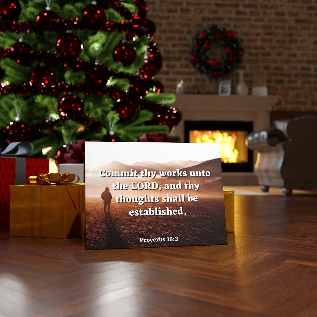 Scripture Walls Be Established Proverbs 16:3 Bible Verse Canvas Christian Wall Art Ready to Hang Unframed-Express Your Love Gifts