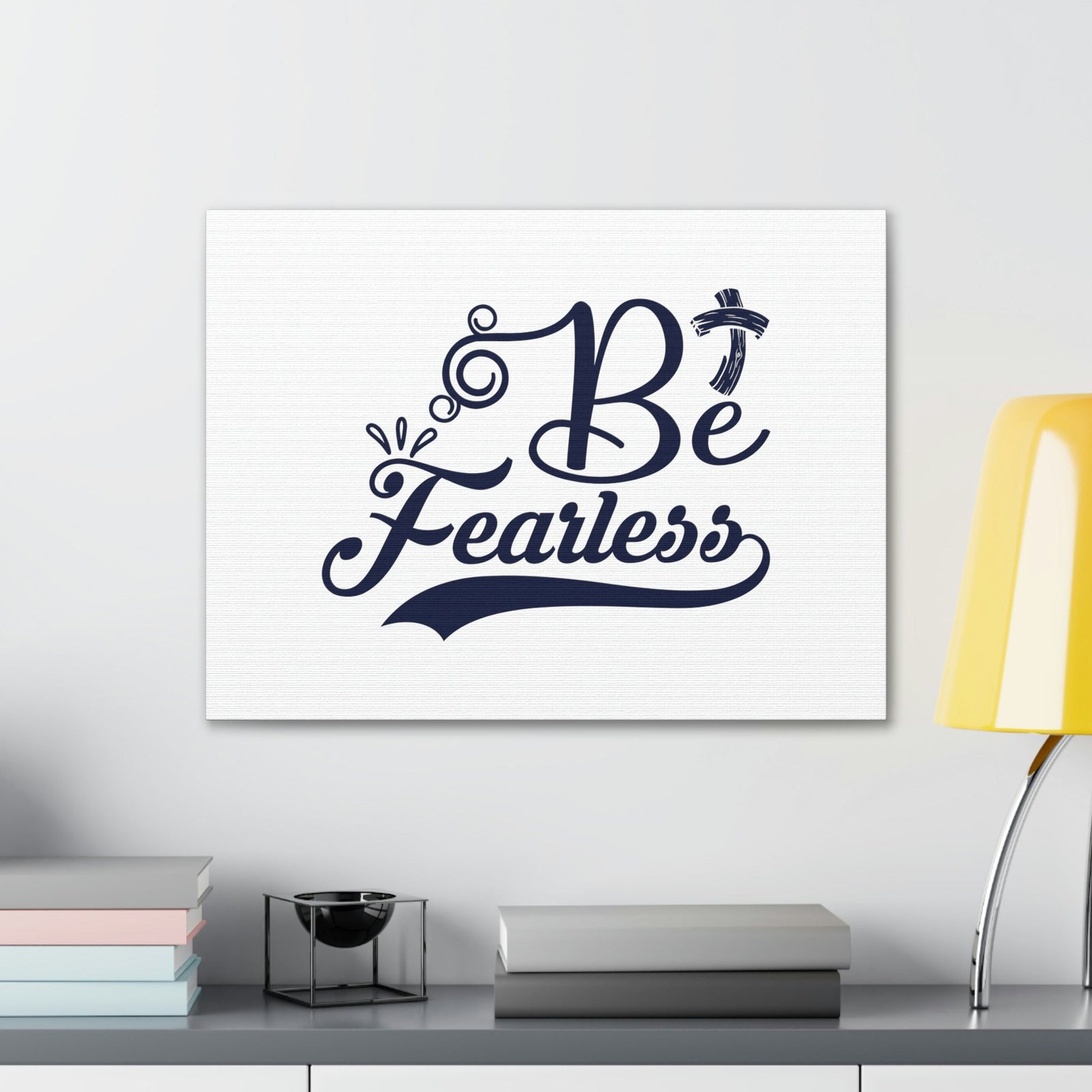 Scripture Walls Be Fearless Isaiah 41:10 Blue Cross Christian Wall Art Bible Verse Print Ready to Hang Unframed-Express Your Love Gifts