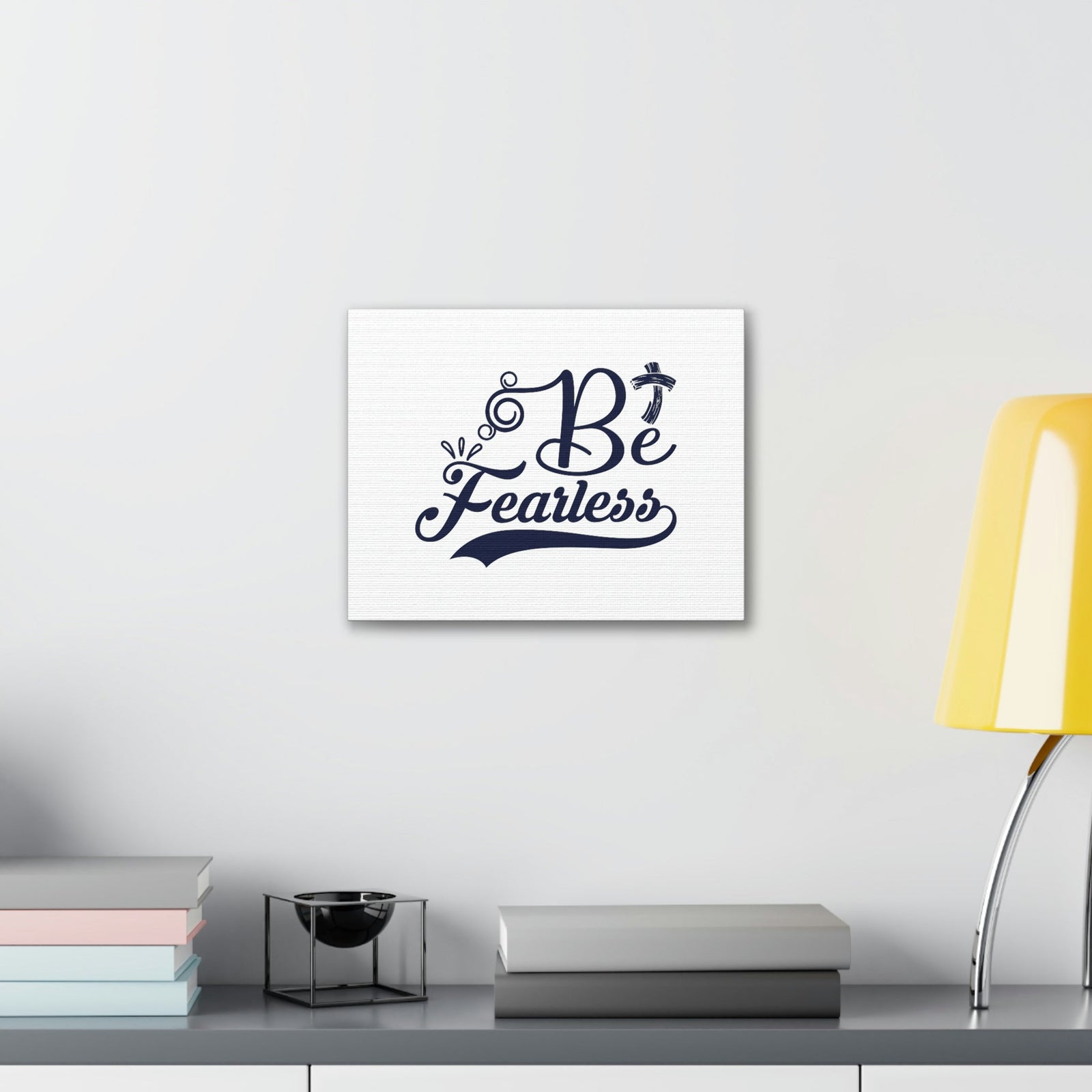 Scripture Walls Be Fearless Isaiah 41:10 Blue Cross Christian Wall Art Bible Verse Print Ready to Hang Unframed-Express Your Love Gifts