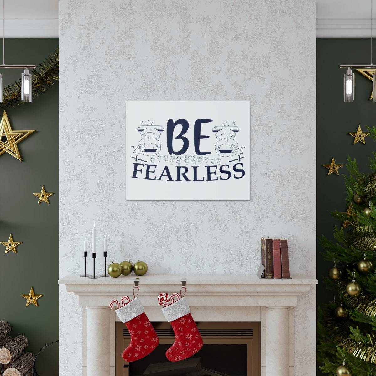 Scripture Walls Be Fearless Psalm 46:2 Christian Wall Art Print Ready to Hang Unframed-Express Your Love Gifts