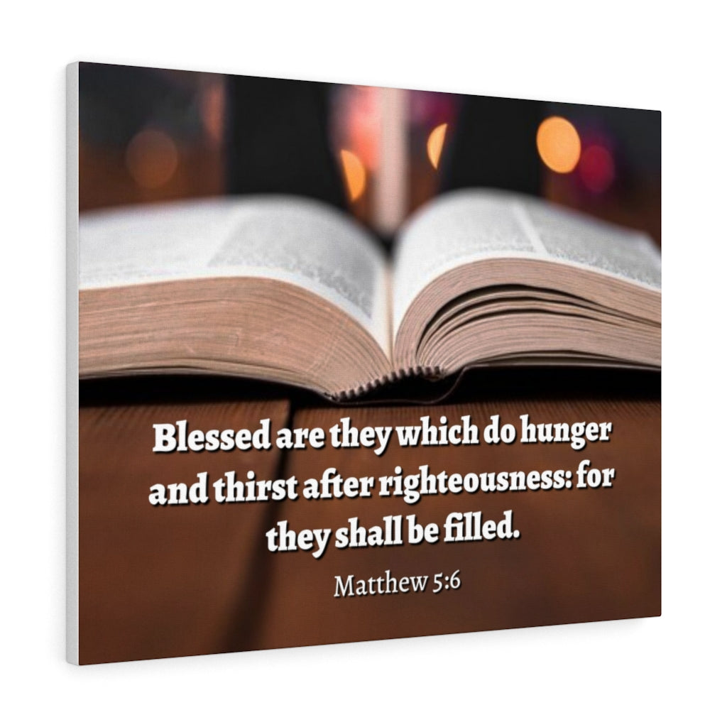 Scripture Walls Be Filled Matthew 5:6 Bible Verse Canvas Christian Wall Art Ready to Hang Unframed-Express Your Love Gifts