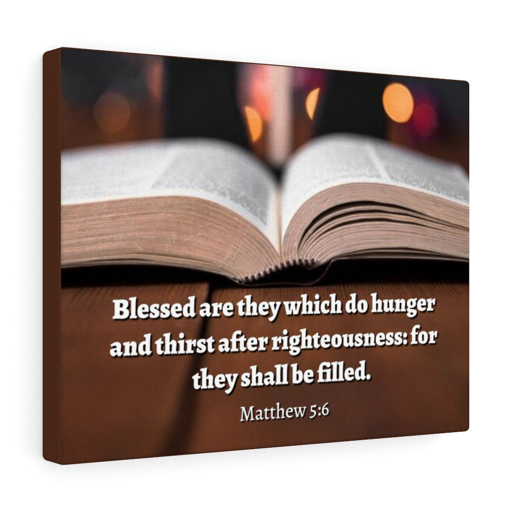 Scripture Walls Be Filled Matthew 5:6 Bible Verse Canvas Christian Wall Art Ready to Hang Unframed-Express Your Love Gifts