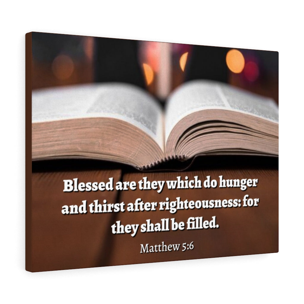 Scripture Walls Be Filled Matthew 5:6 Bible Verse Canvas Christian Wall Art Ready to Hang Unframed-Express Your Love Gifts