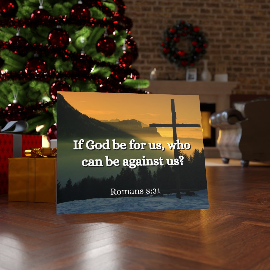 Scripture Walls Be For Us Romans 8:31 Bible Verse Canvas Christian Wall Art Ready to Hang Unframed-Express Your Love Gifts