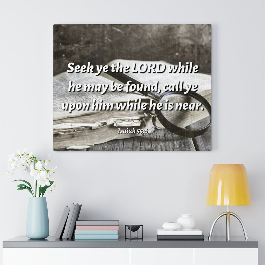 Scripture Walls Be Found Isaiah 55:6 Bible Verse Canvas Christian Wall Art Ready to Hang Unframed-Express Your Love Gifts
