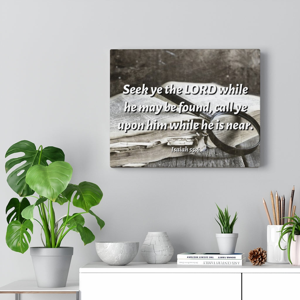 Scripture Walls Be Found Isaiah 55:6 Bible Verse Canvas Christian Wall Art Ready to Hang Unframed-Express Your Love Gifts