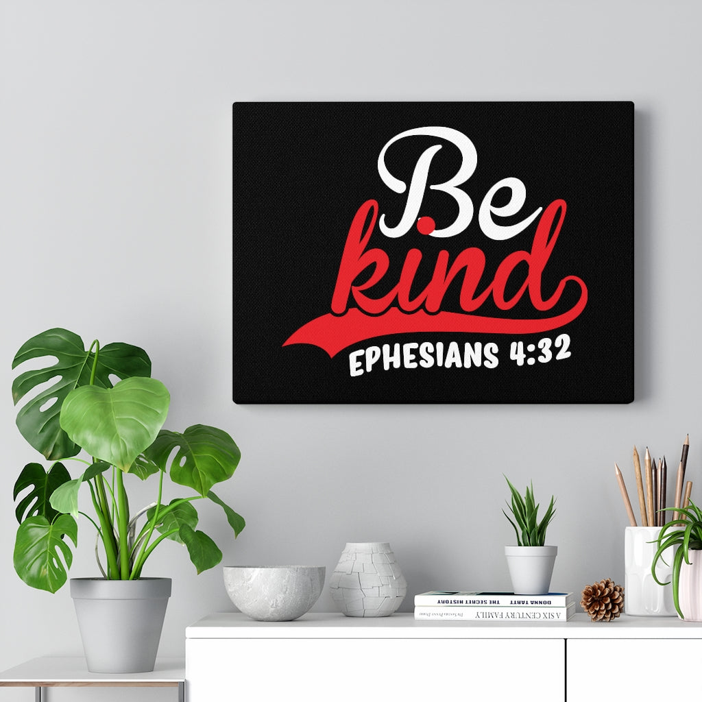 Scripture Walls Be Kind Red Ephesians 4:32 Bible Verse Canvas Christian Wall Art Ready to Hang Unframed-Express Your Love Gifts