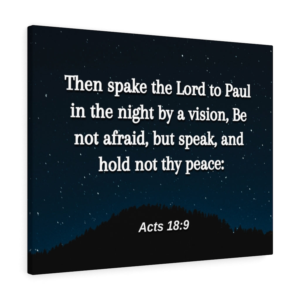 Scripture Walls Be Not Afraid Acts 18:9 Bible Verse Canvas Christian Wall Art Ready to Hang Unframed-Express Your Love Gifts