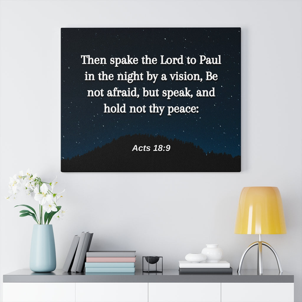 Scripture Walls Be Not Afraid Acts 18:9 Bible Verse Canvas Christian Wall Art Ready to Hang Unframed-Express Your Love Gifts