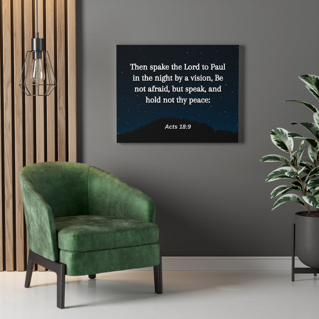 Scripture Walls Be Not Afraid Acts 18:9 Bible Verse Canvas Christian Wall Art Ready to Hang Unframed-Express Your Love Gifts