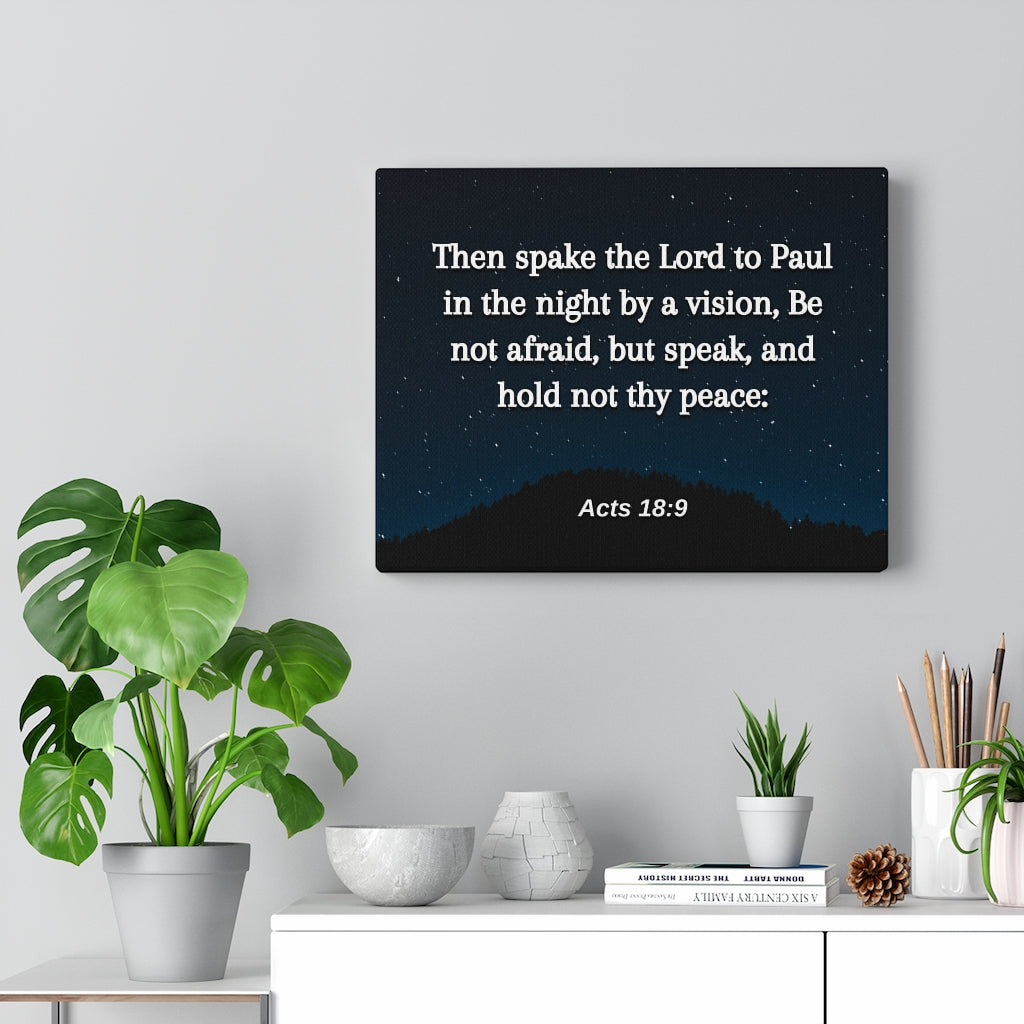 Scripture Walls Be Not Afraid Acts 18:9 Bible Verse Canvas Christian Wall Art Ready to Hang Unframed-Express Your Love Gifts