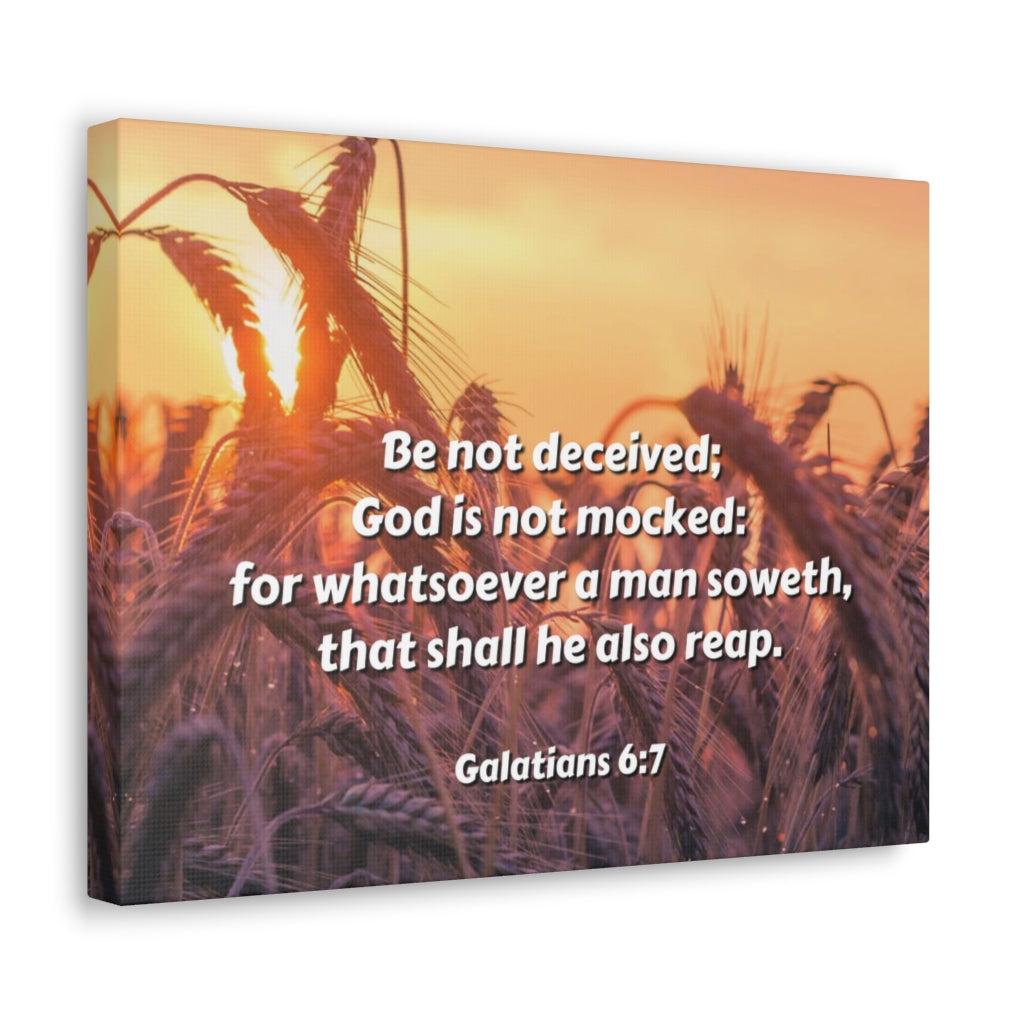 Scripture Walls Be Not Deceived Galatians 6:7 Bible Verse Canvas Christian Wall Art Ready to Hang Unframed-Express Your Love Gifts