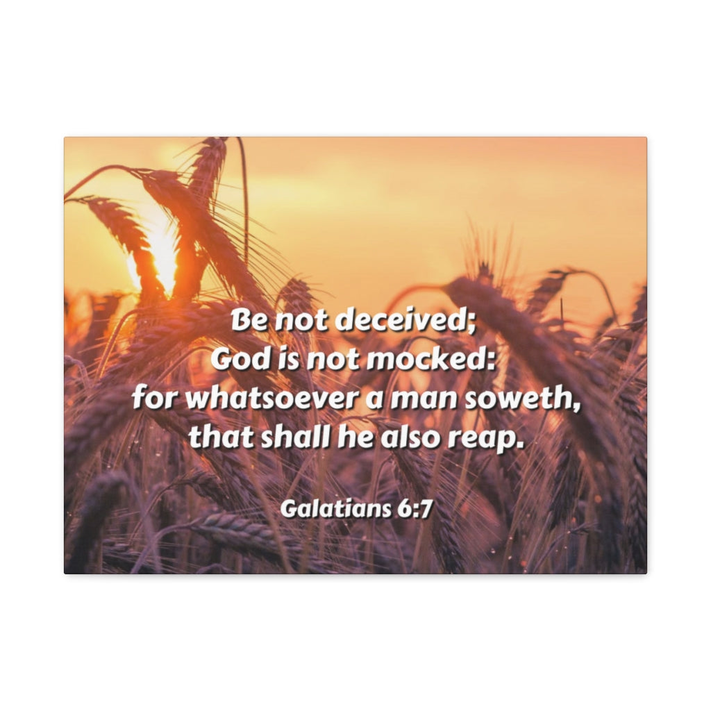Scripture Walls Be Not Deceived Galatians 6:7 Bible Verse Canvas Christian Wall Art Ready to Hang Unframed-Express Your Love Gifts