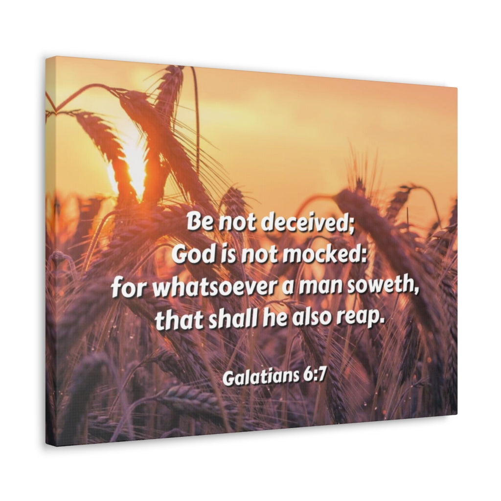 Scripture Walls Be Not Deceived Galatians 6:7 Bible Verse Canvas Christian Wall Art Ready to Hang Unframed-Express Your Love Gifts