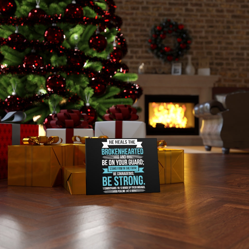 Scripture Walls Be On Your Guard Psalms 147:3 Bible Verse Canvas Christian Wall Art Ready to Hang Unframed-Express Your Love Gifts