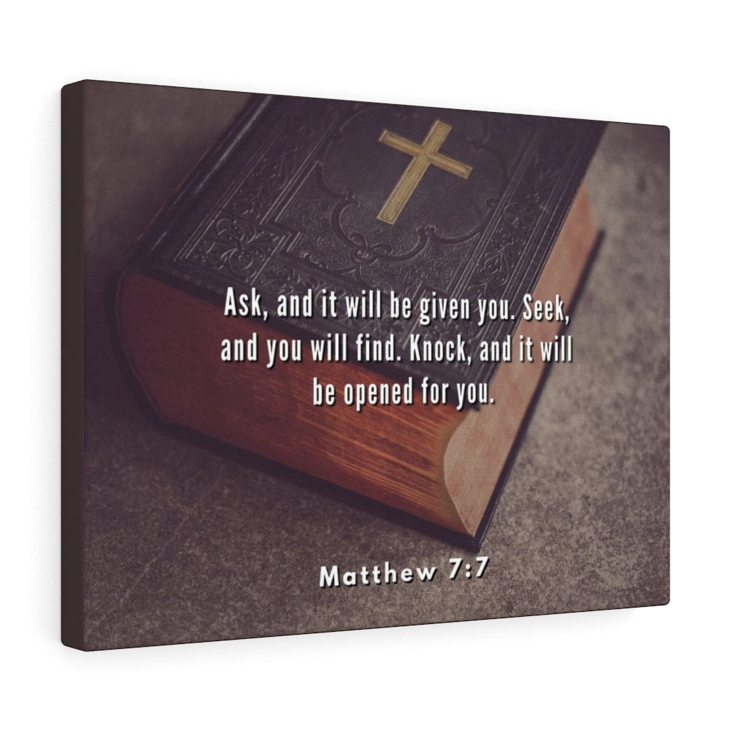 Scripture Walls Be Opened Matthew 7:7 Bible Verse Canvas Christian Wall Art Ready to Hang Unframed-Express Your Love Gifts