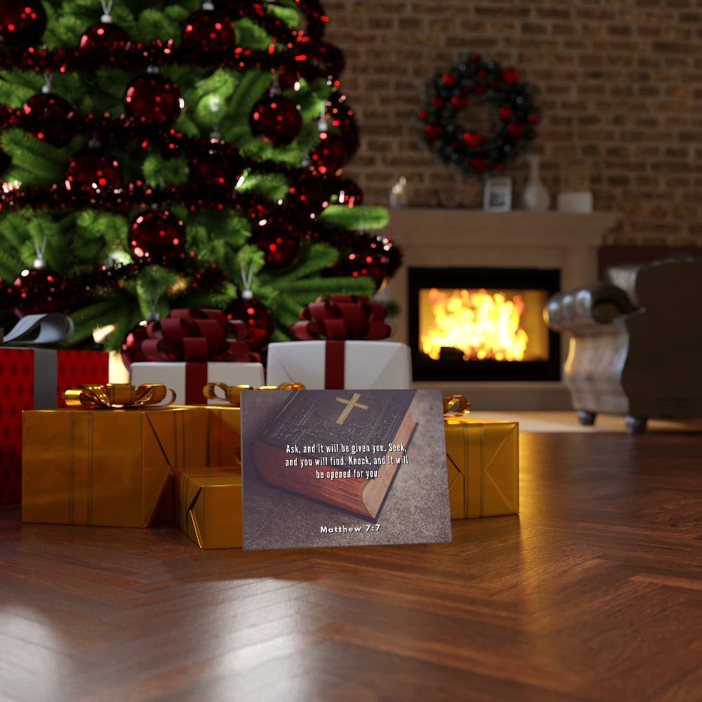 Scripture Walls Be Opened Matthew 7:7 Bible Verse Canvas Christian Wall Art Ready to Hang Unframed-Express Your Love Gifts