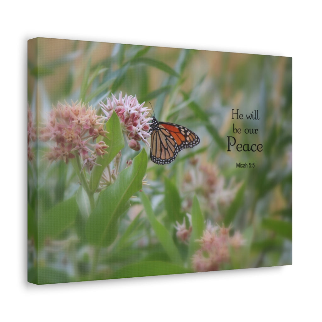Scripture Walls Be Our Peace Micah 5:5 Bible Verse Canvas Christian Wall Art Ready to Hang Unframed-Express Your Love Gifts