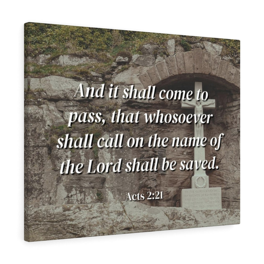 Scripture Walls Be Saved Acts 2:21 Bible Verse Canvas Christian Wall Art Ready to Hang Unframed-Express Your Love Gifts