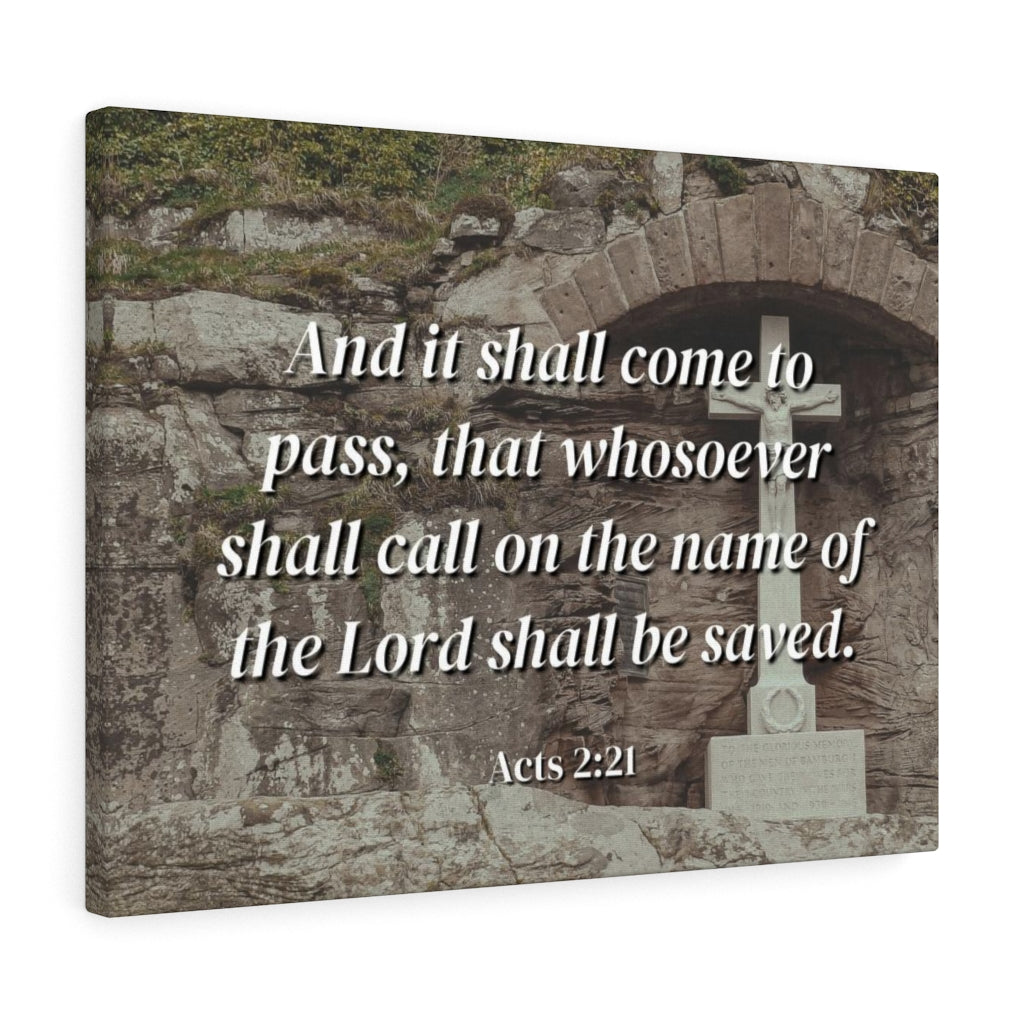 Scripture Walls Be Saved Acts 2:21 Bible Verse Canvas Christian Wall Art Ready to Hang Unframed-Express Your Love Gifts