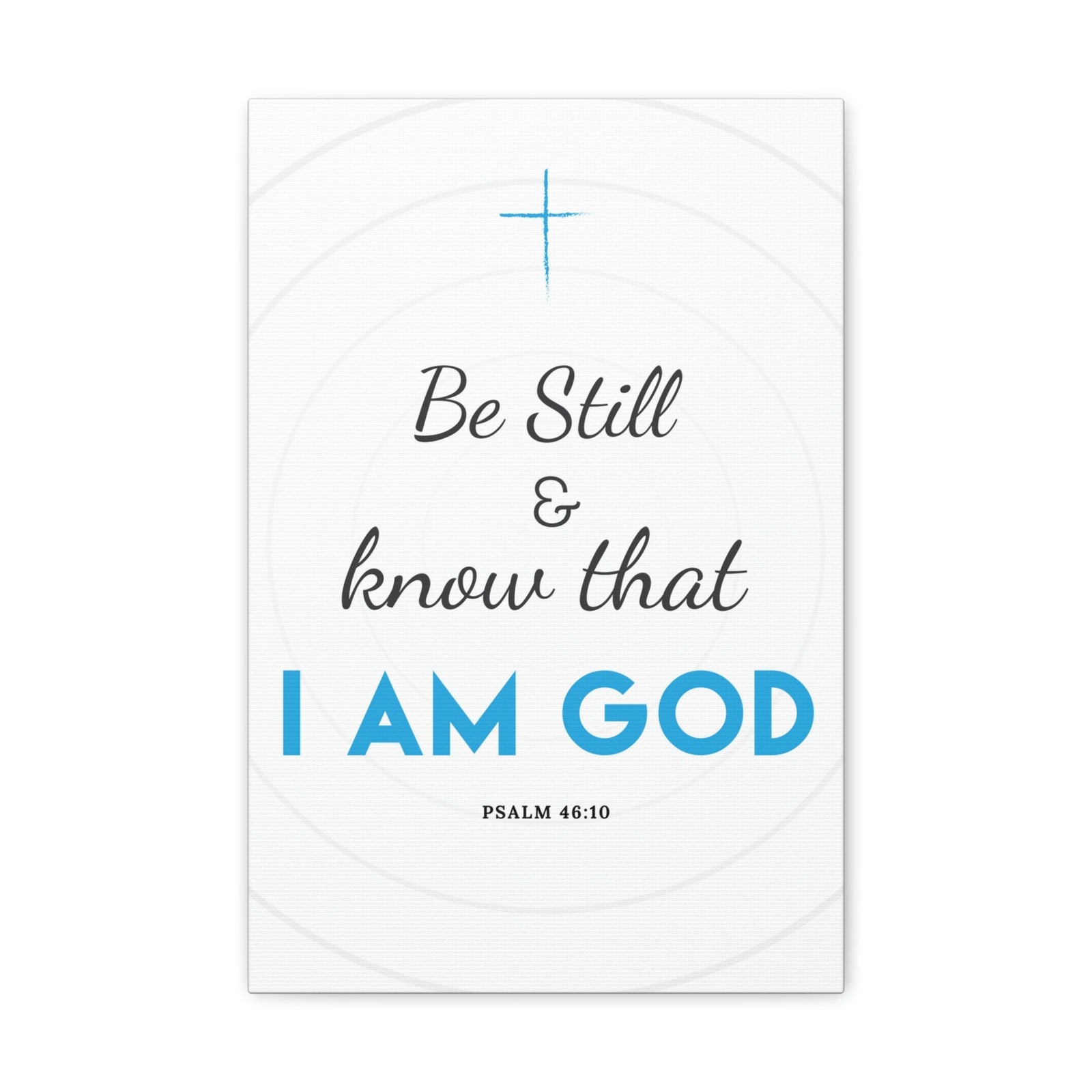 Scripture Walls Be Still And Know Psalm 46:10 Blue Christian Wall Art Bible Verse Print Ready To Hang Unframed-Express Your Love Gifts