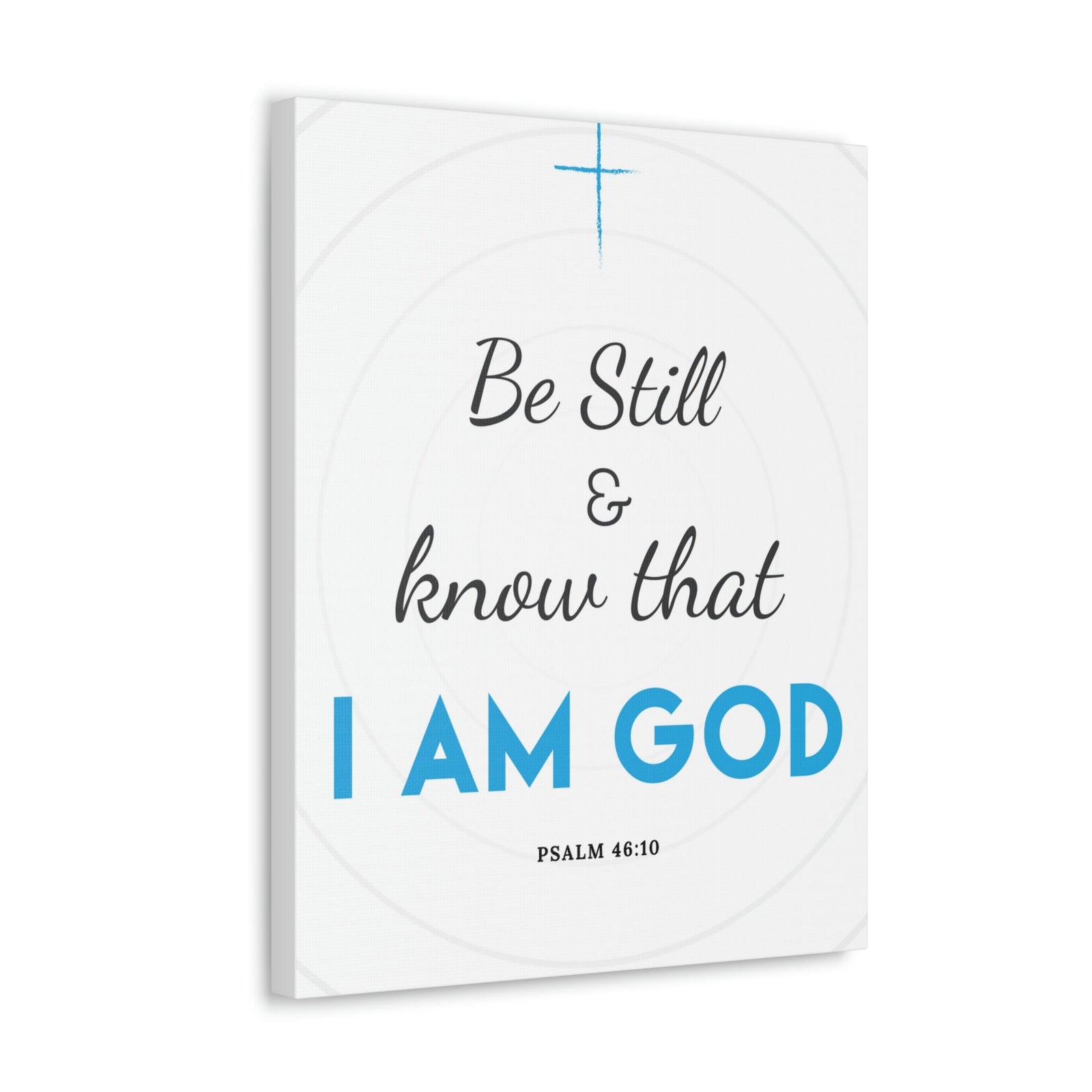 Scripture Walls Be Still And Know Psalm 46:10 Blue Christian Wall Art Bible Verse Print Ready To Hang Unframed-Express Your Love Gifts