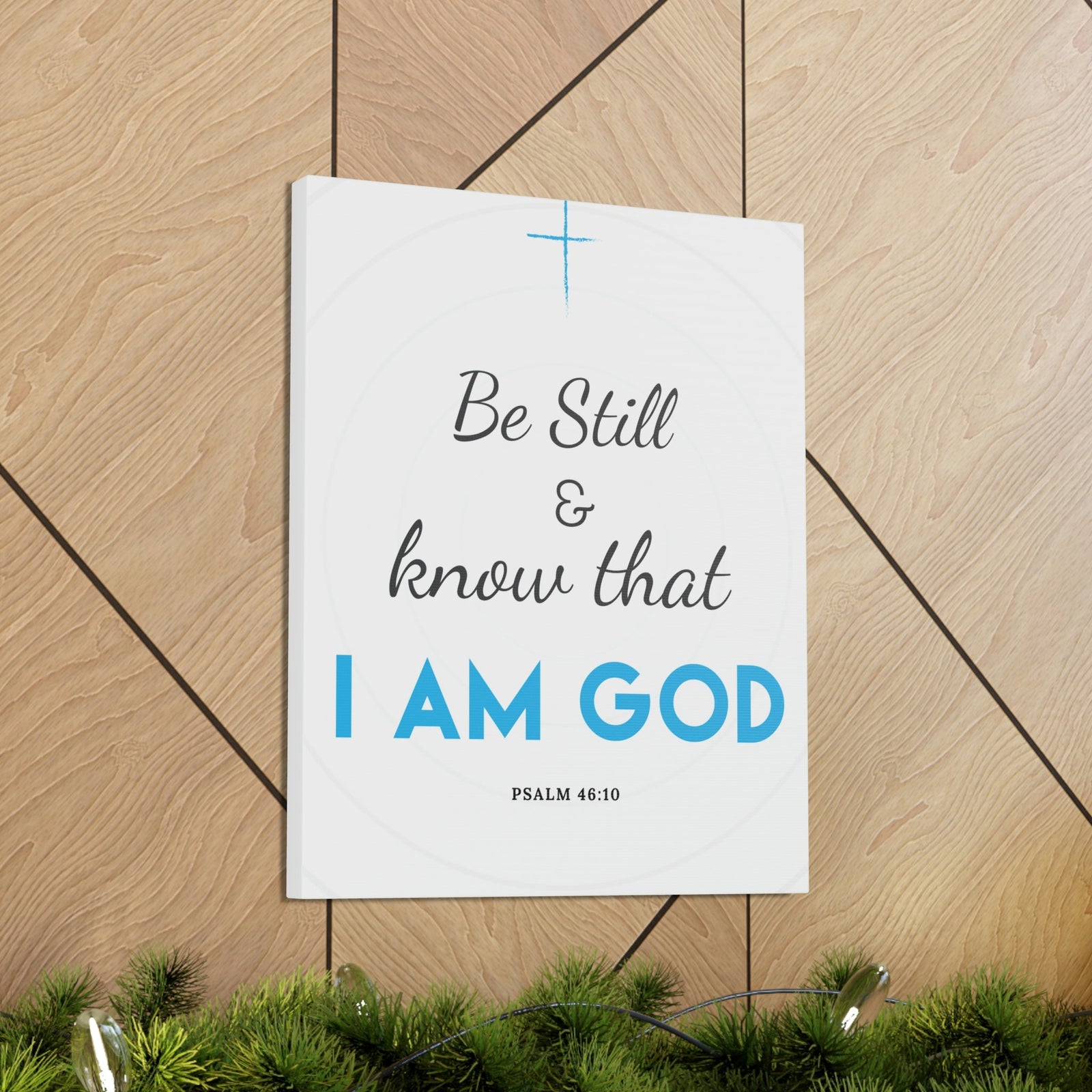 Scripture Walls Be Still And Know Psalm 46:10 Blue Christian Wall Art Bible Verse Print Ready To Hang Unframed-Express Your Love Gifts