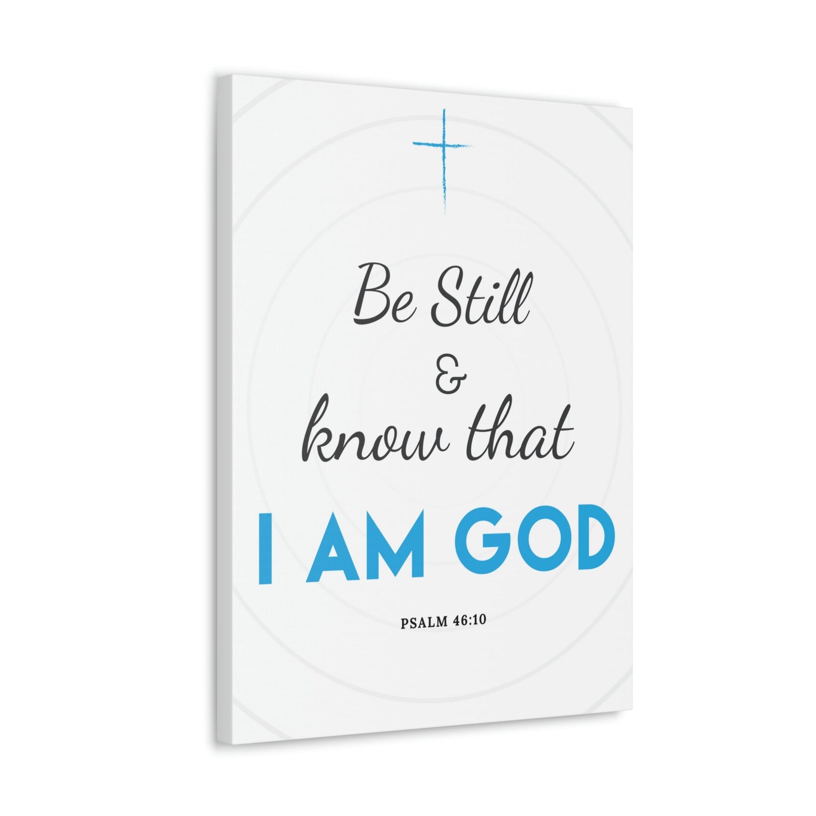 Scripture Walls Be Still And Know Psalm 46:10 Blue Christian Wall Art Bible Verse Print Ready To Hang Unframed-Express Your Love Gifts