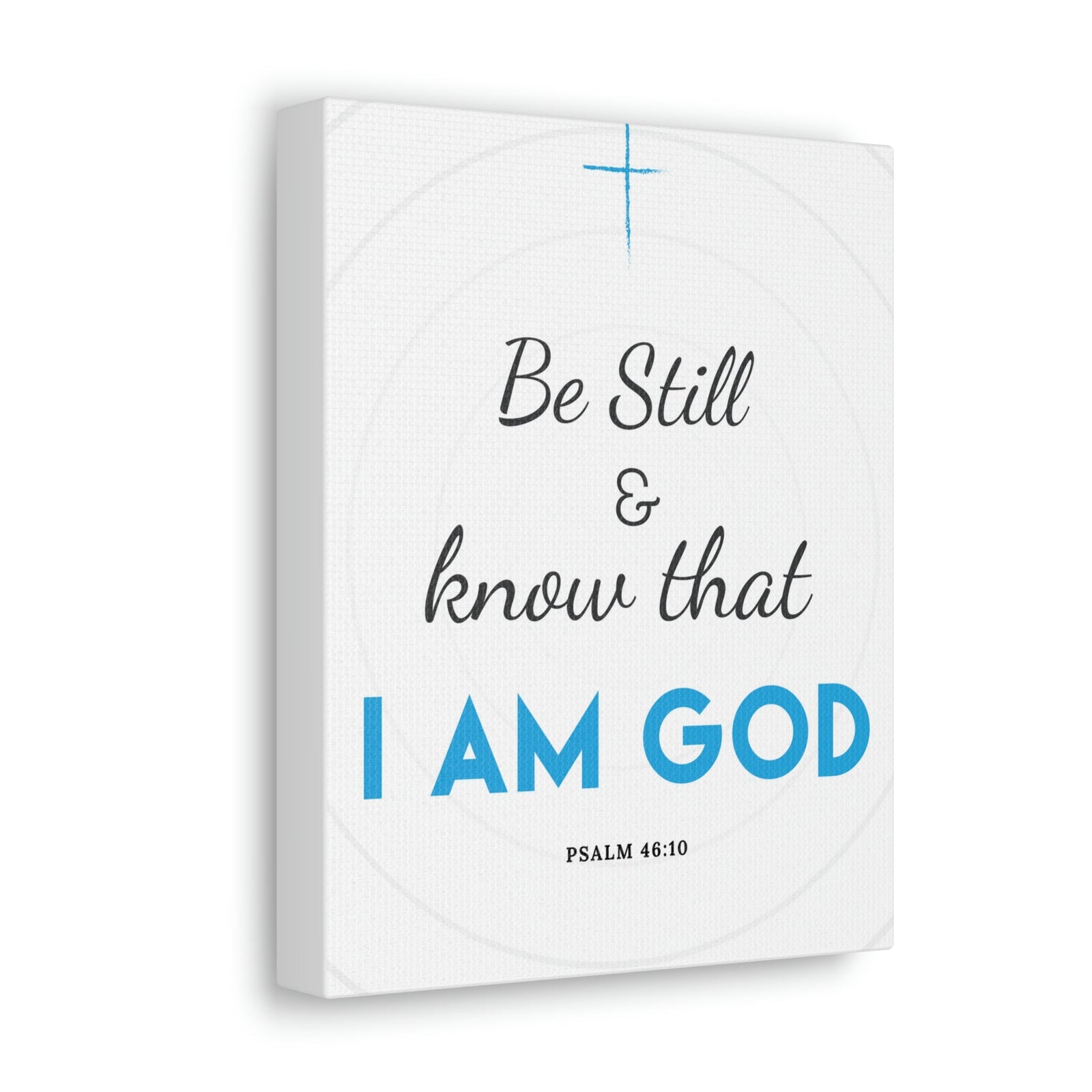 Scripture Walls Be Still And Know Psalm 46:10 Blue Christian Wall Art Bible Verse Print Ready To Hang Unframed-Express Your Love Gifts