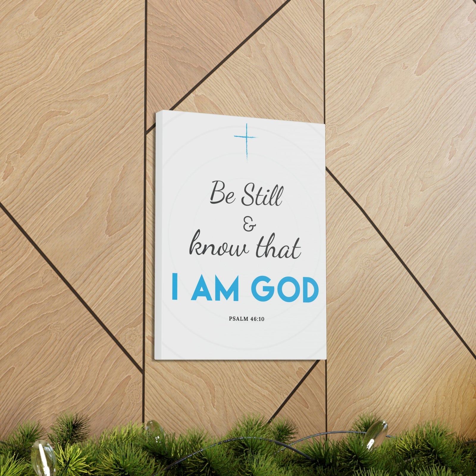 Scripture Walls Be Still And Know Psalm 46:10 Blue Christian Wall Art Bible Verse Print Ready To Hang Unframed-Express Your Love Gifts