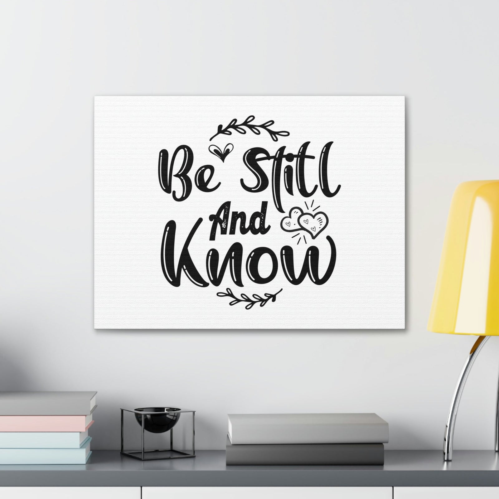 Scripture Walls Be Still And Know Psalm 46:10 Hearts Christian Wall Art Bible Verse Print Ready to Hang Unframed-Express Your Love Gifts