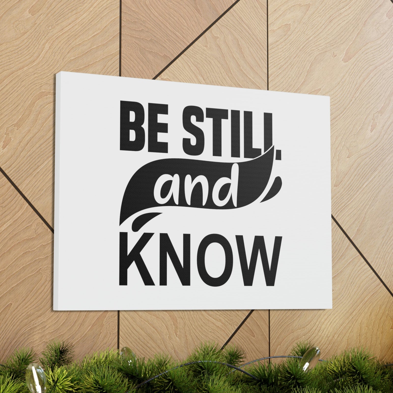 Scripture Walls Be Still And Know Psalm 46:10 Swish Black Christian Wall Art Bible Verse Print Ready to Hang Unframed-Express Your Love Gifts