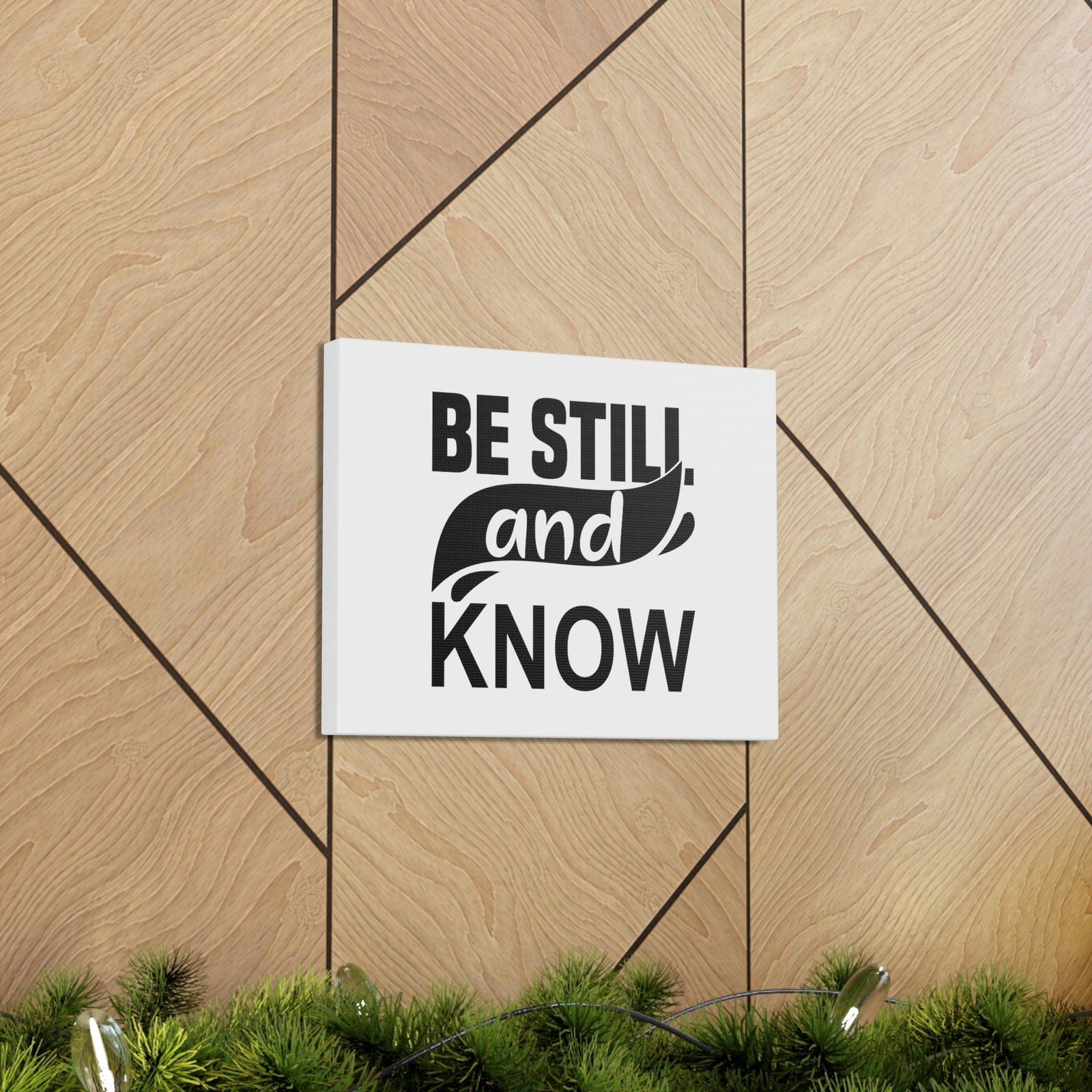 Scripture Walls Be Still And Know Psalm 46:10 Swish Black Christian Wall Art Bible Verse Print Ready to Hang Unframed-Express Your Love Gifts