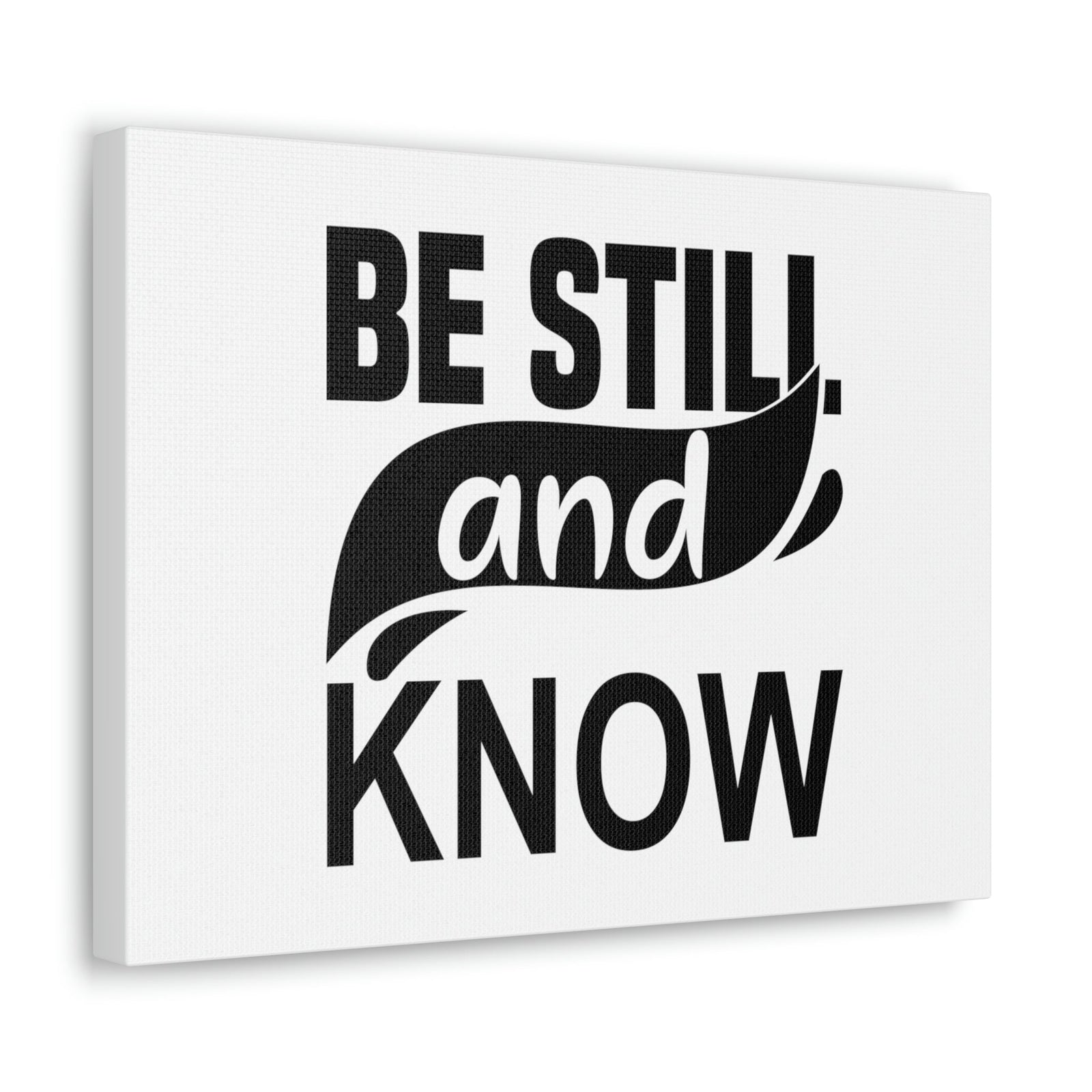 Scripture Walls Be Still And Know Psalm 46:10 Swish Black Christian Wall Art Bible Verse Print Ready to Hang Unframed-Express Your Love Gifts